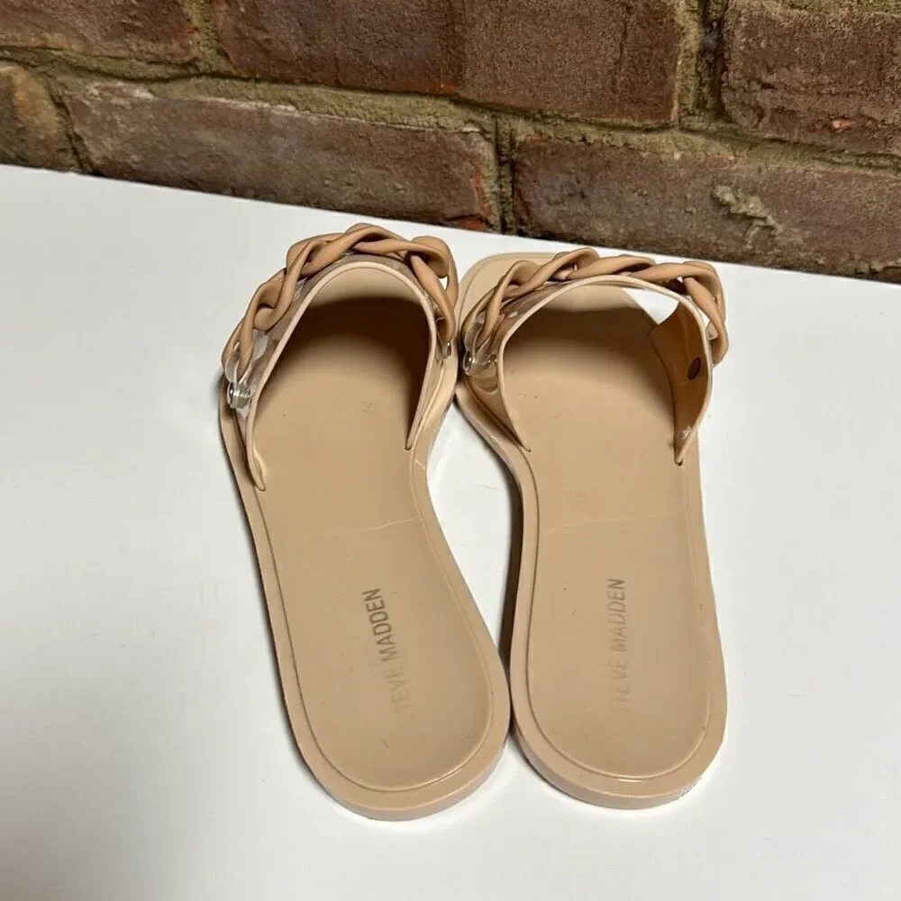 STEVE MADDEN One Band Jelly Sandals Ciela Blush Size 8